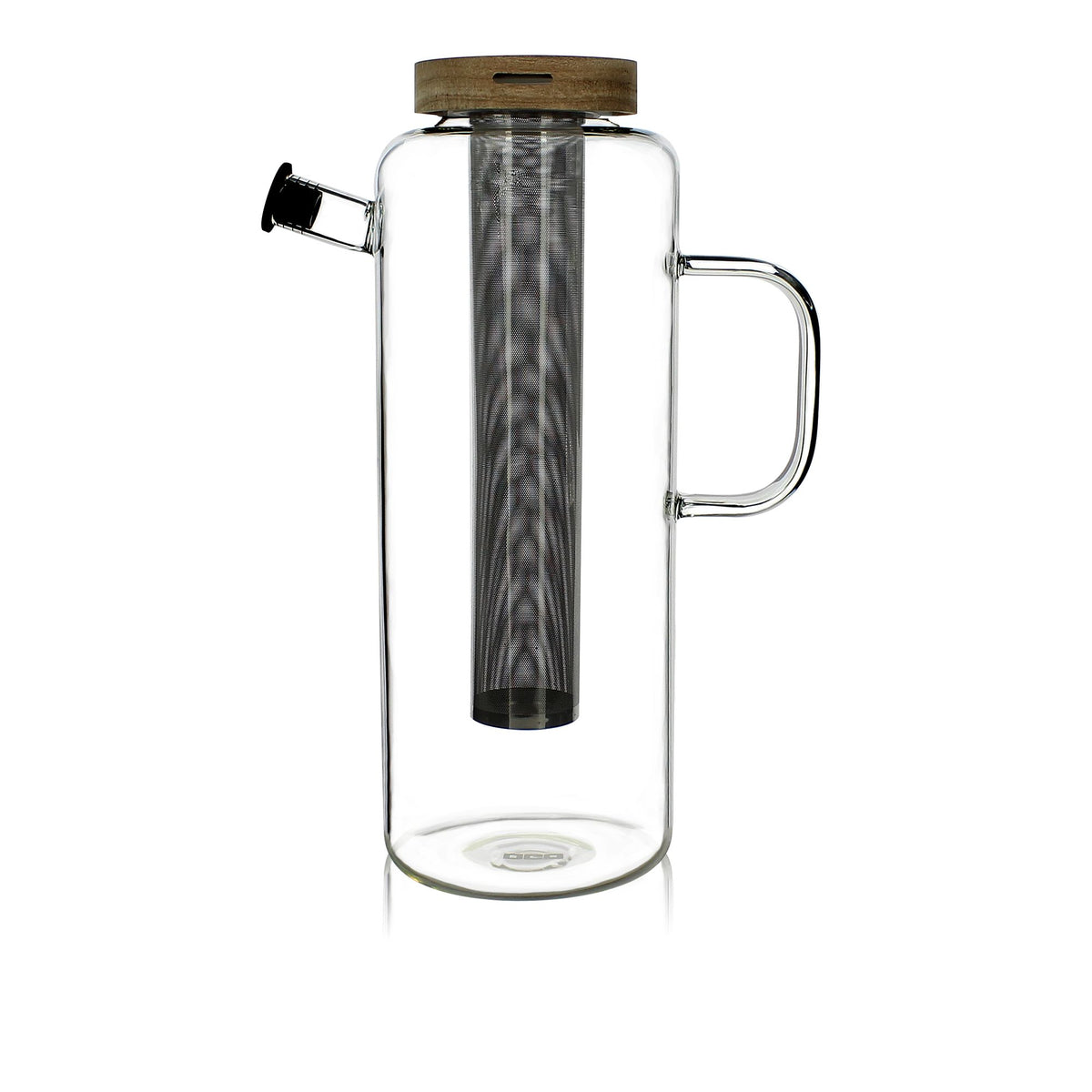 OGO LIVING Carafe Infuseur Gustave 1,5 L – Verre Borosilicate + Infuseur Inox + Couvercle Bois D'Acacia – Thé, Tisane, Infusions Fruits