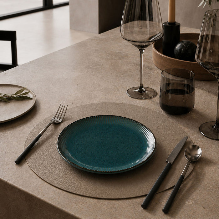 Assiette à dessert en porcelaine bleue LUNEA 21cm