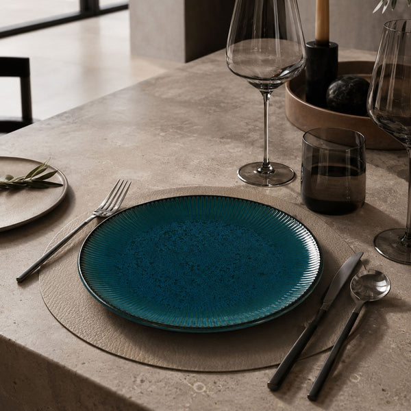 Assiette plate en porcelaine bleue LUNEA 27cm