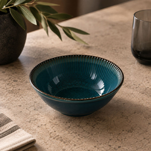 Bol en porcelaine bleue LUNEA 16cm
