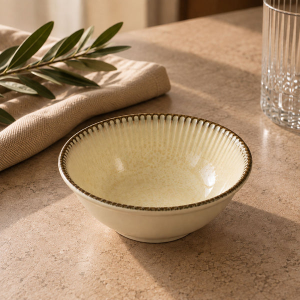 Bol en porcelaine beige LUNEA 16cm